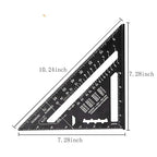 Beslands Aluminum 7-inch Rafter Square Carpenter Layout Tool Alloy Triangle Ruler Protractor （Imperial）