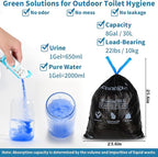 Portable Toilet Bags Poo Gel Set, 8 Gallon Camping Toilet Bags with Portable Toilet Absorbent Gel, Compostable Portable Potty Bags for Camping Outdoor Hiking