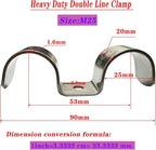 6pcs 25mm(1 inch) Double Line Clamp Heavy Duty 1 Hole Conduit Strap 304 Stainless Steel M-Type Pipe Strap For Wire Pipe Cord Installation