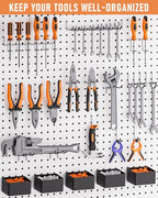 INCLY 278PCS Pegboard Accessories Organizer Kit, Peg Board Hooks Assortment with Bins for Organizing Various Tools, Fit 1/8 or 1/4 inch Pegboard for Hanging Storage, Garage Wall Attachments