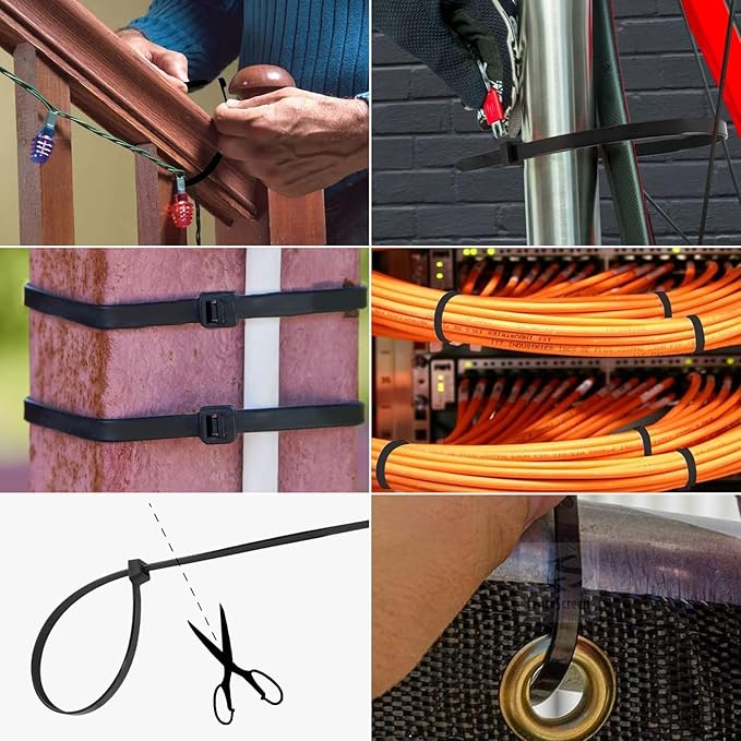 Black Zip Ties 1000 Pcs,TDEBSSY 12in Long 70lb Heavy Duty Cable Ties 4.8mm Wide Self Locking Nylon Zip Ties UV Resistant Strong Wire Ties with 32 kg Tensile Strength (12in/70lbs)