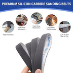 1 x 30 Inch Silicon Carbide Sanding Belts, 24Pcs 1x30 Inch Belt Sander Belts, 6 Each of 400, 600, 800, 1000 Grits Knife Sharpening Belt for Metal, Glass, Steel, Aolly, Rubber, Plastic, Wood