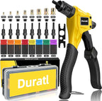 Rivet Nut Tool Kit, 8-Inch Hand Rivnut Tool for Tight Spaces, Nutsert Tool Kit with 96pcs Rivnuts, 8 Metric & SAE Mandrels (M3-M6, 6-32, 8-32, 10-24, 1/4-20), Durable Carrying Case Included