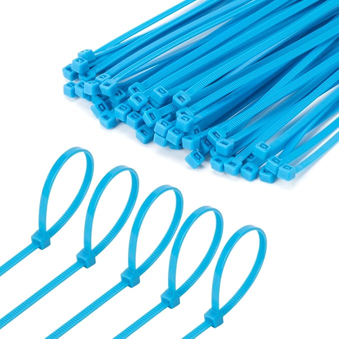 6 Inch Blue Zip Tie 1000 PCS, 18 Lbs - Small to Medium Zip Tie, Nylon PA66 UV Resistant Cable Tie for Indoor and Outdoor Use - Ideal for bundling and securing objects