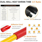 0000 Gauge Tinned Copper Cable Lugs 8 PCS 4/0 AWG-1/2(M12) Ring Terminal Heavy Duty Wire Lugs Battery Lugs, 8 PCS 4/0 Guage terminals Battery Cable Ends Connectors with 8 PCS 3:1 Heat Shrink Tube