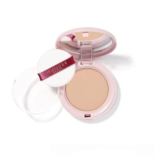 Wander Beauty Wanderlust Powder Foundation -Light Medium-Blurs and Evens Skin Tone-Perfects and Hydrates With Hyaluronic Acid, Aloe,Honeysuckle, & Vitamin E -Lightweight, Buildable Coverage - 0.31 oz-VeraVaultWomen