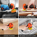 Cordless Sander, 3" Palm Sander with 16.8V 3.0Ah Li-ion Battery, 3500RPM Mini Polisher, 19 Accessories Sander Tool for Sanding/Polishing/Waxing/Cleaning