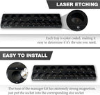 3Pcs 1/2", 1/4" and 3/8" Magnetic Socket Organizer Set,Metric Socket Holder Kit, Socket Trays，holds 75 Deep and Shallow 3/8" Sockets(sockets not included)