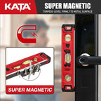 KATA Light-up Torpedo Level Magnetic: 9 Inch Shockproof Small Leveler Tool with 45/90/180 Degree Vials - Removable Line Bubble Spirit Levels For Hanging Pictures, Installing Shelf in Dark Tight Spaces