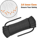 AOLEBA 8.5mm Static Climbing Rope, Outdoor Rock Climbing Ropes, Heavy Duty Rappelling Rope for Fire Rescue, Escape, 10M(32Ft) 20M(64Ft) 30M(96Ft) Ice Climbing Equipment & Parachute Accessories