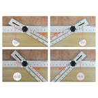 Triangle Ruler Square Carpentry Squares Folding Aluminium Frame Construction Tools Combination 24 Inches in Framing Roofing Stair Work Woodworking Movable Right Angle 90°45 Degree Angle Ruler
