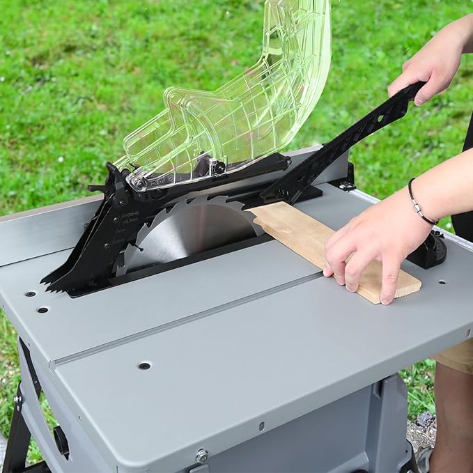 Generic Table Saw 10 Inch, 5500 RPM 15A Powerful Table Saw with Protective Cover, 254 x 15.8 x 24T Blade, 0-45°Cutting Range for Metal, Woodworking, Plastic