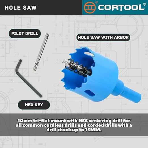 1 Inch Hole Saw with Arbor for Metal and Wood Cutting, Bi-Metal Hole Cutter, 1" Hole Saw Kit for Drywall, Wood, PVC Boards, Fiberglass and Vent Pipes