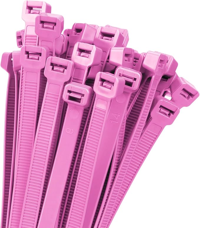 18 inch Pink Zip Ties Heavy Duty 100 PACK, 200 LBS Ultra Exclusive Strong Plastic Wire Ties, Large Cable Ties Extra Long Tie Wraps, Indoor and Outdoor UV Resistant