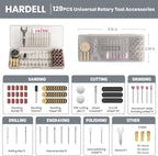 HARDELL Mini Cordless Rotary Tool 4V, 5-Speed Rotary Tool Kit with 129 Accessories, Polishing Kit for Engraving, Sanding, Drilling, Resin Molding, Small Wood Carving Tool or DIY Crafts