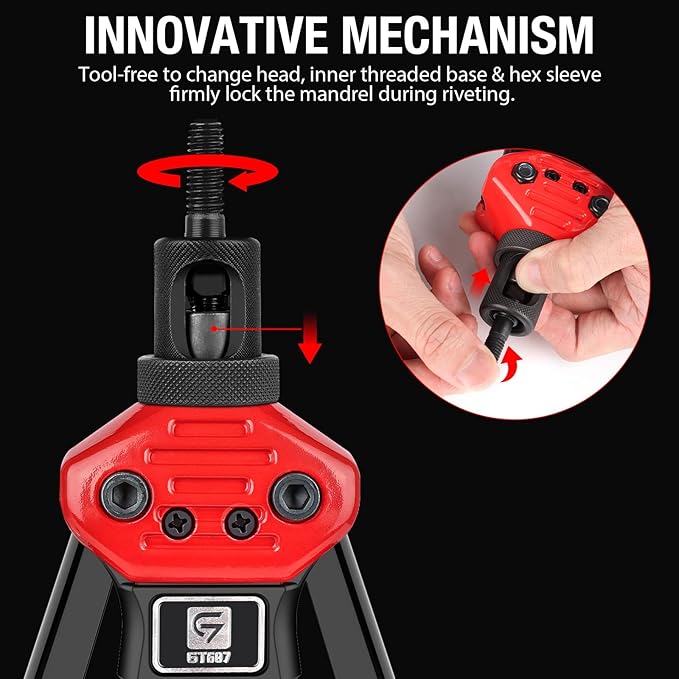 Rivet Nut Tool Kit,16-Inch Rivnut Tool Kit with 12 Metric and SAE Mandrels, 176Pcs Rivet nut Assortment Kit, Designed for Labour Saving
