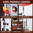 Benchtop Mortiser, 3400RPM 3/4HP Woodworking Mortising Machine with 1/4", 3/8", 1/2" Chisels Wooden Workbench, Benchtop Drill Press for Making Round Holes Square Holes Or Special Square Holes