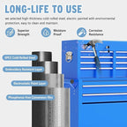 8 Drawer High Capacity Rolling Tool Chest, Metal Tool Box with Wheels and Drawers, Detachable Toolbox with Lock, Heavy Duty Tool Cabinet for Workshop, Warehouse and Garage (Blue)