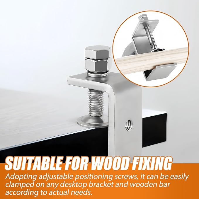 0.8 Inch C Clamps, 6 Pack 304 Stainless Steel C Clamps for Woodworking and Welding,Stable Wide Jaw Opening Tiger Clamp for Construction Household Mount(21mm)