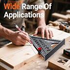 Preciva Carpenter Square 7 inch, 1/16" Precision Rafter Square Aluminum Alloy with Limiter and Pencil, Multi-Purpose Carpenter Tool Measuring Layout Tool for Woodworking and Carpentry