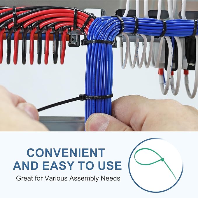 PATIKIL Cable Zip Ties 16 Inch, 100 Pcs Self-Locking Nylon Wire Tie Wraps Heavy Duty Cord Management with 50 lbs Tensile Strength for Indoor and Outdoor, Green (0.2" W)