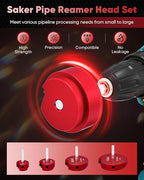 Saker PVC Pipe Reamer Kit, PVC Fitting Saver with 1-1/2inch,2inch,3inch,4inch Head, For SCH40, ABS Pipe,CPVC Perfect for Plumbing Repairs, Fits Standard 1/2" Drill