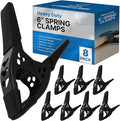 Lot of 8-6" inch Spring Clamp Large Super Heavy Duty Spring Metal All Black - 2.5 inch Jaw opening