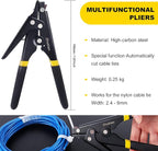 Zhushan Cable Tie Gun - Fastening Tool with Adjustable Tension to Cut Nylon Tie
