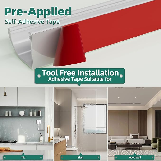 Cord Hider Raceway Kit, 39 inch Wall Cable Hider for 1 Cable, Silicone Material Hiding Wall Mount TV Powers Cords in Home Office, W0.59 H0.39in White