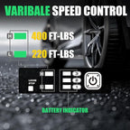 Cordless Impact Wrench, 400Ft-lbs (540N.m) Max Torque, 1/2 Impact Gun w/Brushless Motor, 21V 4.0 Ah Battery, Fast Charger, 4 Sockets, Socket Adapter, Nut Bits and Tool Bag