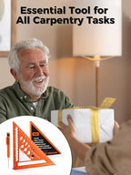 Mecurate 7-Inch Aluminum Alloy Rafter Square with 2-in-1 Carpentry Pencil - Durable Measuring and Marking Tool for Woodworking, Construction, and DIY Projects