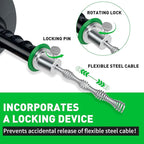 BACOENG 25Ft Drain Auger, Heavy Duty Plumbing Snake with Drill Adapter, Use Manually or Powered for Drain Clog, Shower Sink, Comes with Gloves and Bag (Green)