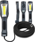 Portable Corded LED Work Light with Outlet in Handle, COB LED, 1600 Lumen 15ft 116AWG 3C SJTW Cord Handheld Outdoor Work Light, Magnetic on Back