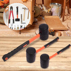 3 PCS 27 16 12 OZ Rubber Mallet, Rubber Hammer, Rubber Mallet Set With Black-Yellow Fiberglass Handle Perfect For Wood, Metal, Plastic, Glass, And Ceramics. By GENHAKON