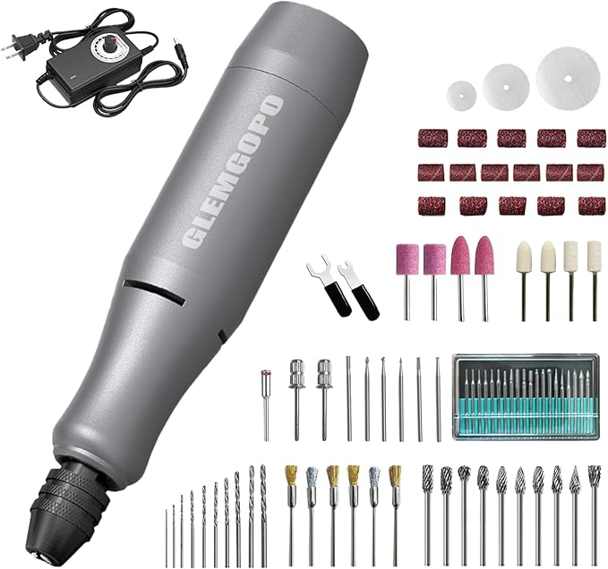 Mini Rotary Tool Kit with Copper Core Motor & 86 Accessories, Variable Speed 0-18,000 RPM, 3-24V Regulated Power for Engraving, Sanding, Polishing, Drilling, DIY Crafts