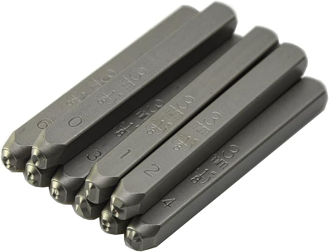 WKSTOOL 27Pcs 5/32 4mm Heavy Duty Carbon Steel Numbers Symbols Character Steel Mark Code Hand Stamp Punch for Stamping Jewelry Sheet Crypto Metal Plate Mold Die Making