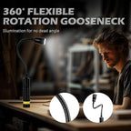 2 Pack LED Work Light, 500 Lumen Gooseneck Flashlight with Magnetic Base, Zoomable Flexible Led Flashlight, Waterproof Job Site Light for Work Bench, Auto-Repairing, Inspection, Emergency