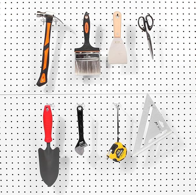 60Pcs Pegboard Hooks,2/4/6 inch Peg Board Hooks for Hanging.These Durable pegs fit 1/4" pegboard,Ideal peg Board Organizer Accessories for Tools,Kitchens,or Stores 1“ Hole Pitch