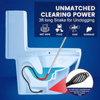 59787 Model K-3 Toilet Auger Clog Remover Toilet Snake for Unclogging with 3-Foot Snake and Bulb Head, Toilet Auger Snake for Unclogging Toilets for Home, Office, School, and More