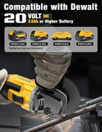 Brushless Angle Grinder, for DEWALT 20V Battery, 4-1/2" Cordless Small Angle Grinder with Auxiliary Handle, 10 Sandpapers, 2 Cutting & 2 Grinding Wheels, Pin Wrench, Lock-on Slide Switch for Polishing