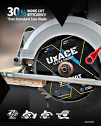 7-1/4-Inch 60-Tooth Circular Saw Blade with 5/8-Inch Arbor, Ultra Finish Wood Cutting, Carbide Tip, Thin Kerf, for Plywood, MDF, OSB, Laminated, 2 Pack