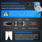 Pneumatic Rivet Nut Gun Kit with 11PCS 1/4 & 5/16 & 3/8 Mandrels, Industrial Grade Air Rivnut Tool Set with Self-Locking Head Gun, Air Riveter Nut Gun for Threaded Nutsert Insert Installation