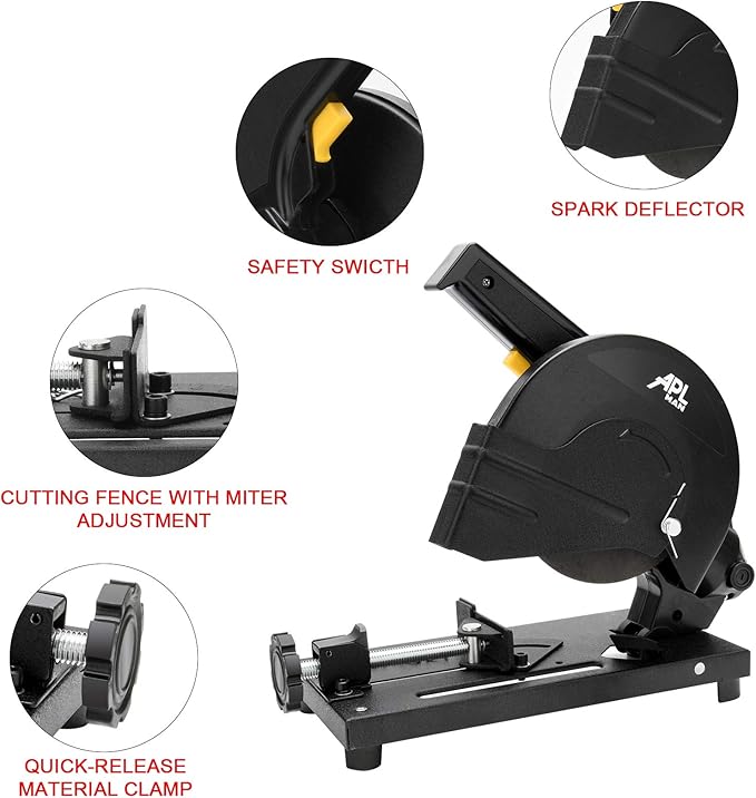 6 Inch Cut off Saw Metal Cutting Chop Saw Miter Saw 45° Angle iron/Rebar/Iron/Plastic Cutting
