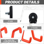 Landhoow Large Magnetic Hooks Heavy Duty Garage Magnet Hooks Strong Storage Utility Magnetic Hangers with Anti Slip Rubber Coating for Indoor and Outdoor Hanging(Orange,10 Pcs)