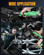 WORKPROX Electric Ratchet Wrench 3/8" Set, 20V Cordless Ratchet Wrench Kit, 74Ft-lbs, 250RPM, Battery Powered Ratchet with LED Light, 2-Pack 2000mAh Batteries, 7 Sockets & 3" Extension Bar