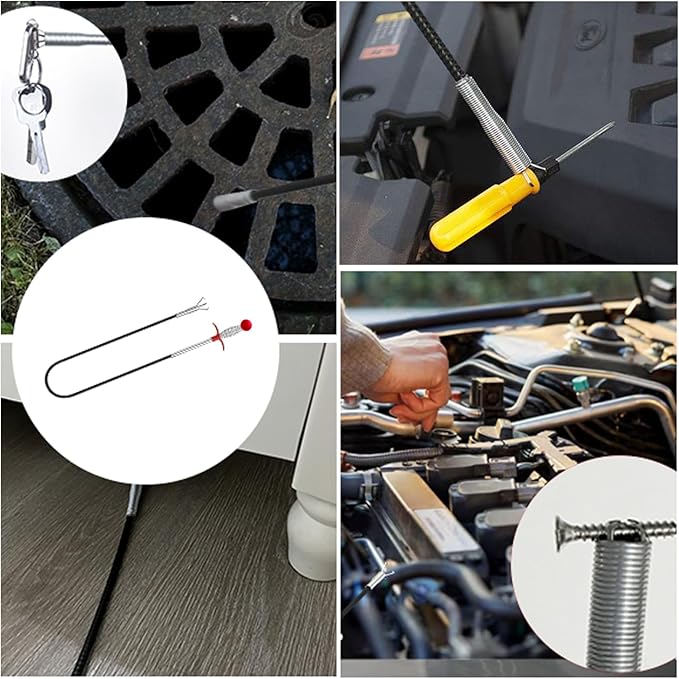 Drain Snake, 61 inch plumbing snake，Sink Snake Drain Clog Remover for Sewer Kitchen Bathroom