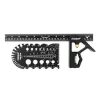 Dasqua 3-in-1 Measuring Tool Set, 12" Stainless Steel Combination Square & Bolt Thread Gauge, Inch Thread Checker for 13 Sizes, Carpenter Square with 45°/90° Level for Woodworking, Engineering, DIY