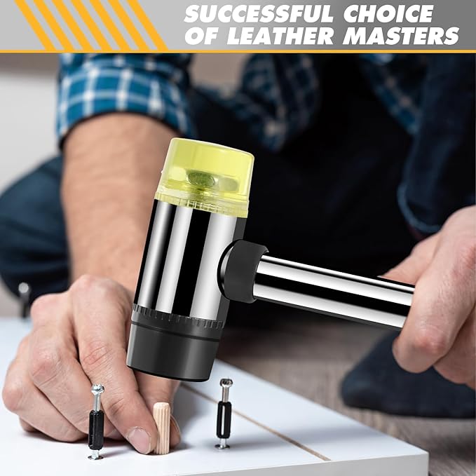 2-Pack Rubber Mallet Hammer Set, 8oz & 25mm Small Rubber Mallet Hammer Tool, Rubber Mallet for Flooring, Tent Stakes, Woodworking, Camping, Crafts, Jewelry Wood Rubber., LOZ-M0825