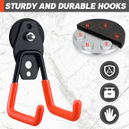 Landhoow Large Magnetic Hooks Heavy Duty Garage Magnet Hooks Strong Storage Utility Magnetic Hangers with Anti Slip Rubber Coating for Indoor and Outdoor Hanging(Orange,10 Pcs)