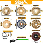 13PCS Wood Carving Disc Set for 4" or 4 1/2" Angle Grinder, Stump Tool Grinder Disc Wheel Attachments for Woodworking, Stump Grinding Tools for Wood Cutting Shaping Carving Sanding and Polishing